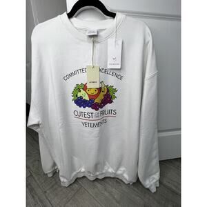 VETEMENTS-Cutest Of The Fruits-Unisex Oversized Sweatshirt-Medium-Authentic